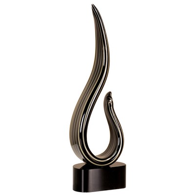 Black & Gold Curve Art Glass