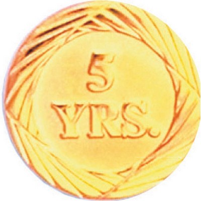 Bright Gold 5 Year Service Lapel Pin