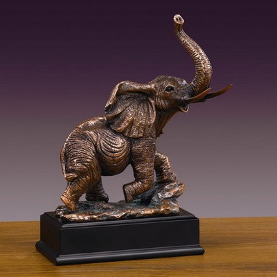 Elephant figurine, 9"W x 10"H