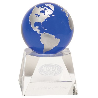 Blue Crystal Globe Award (6 1/2")