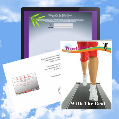 Cloud Nine Wellness/Exercise/Healthcare Music Download Greeting Card/ Work Out to the Beat