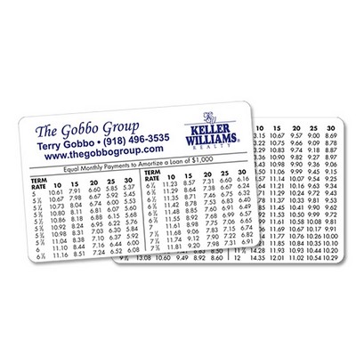 Amortization Card, Large