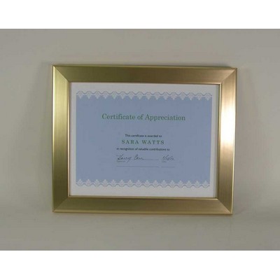 8.5"x11" Brushed Gold Wood Core Certificate Frame