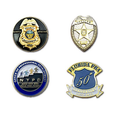 1/2" Die Struck Iron Soft Enamel Lapel Pin