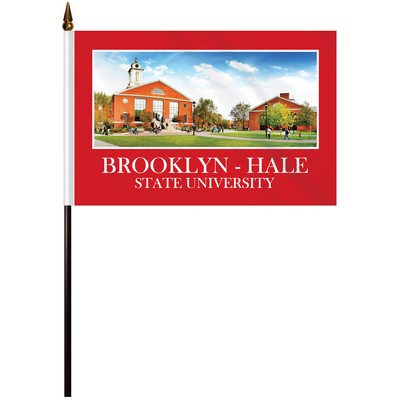 6" x 9" Single Reverse Polyester Stick Flags