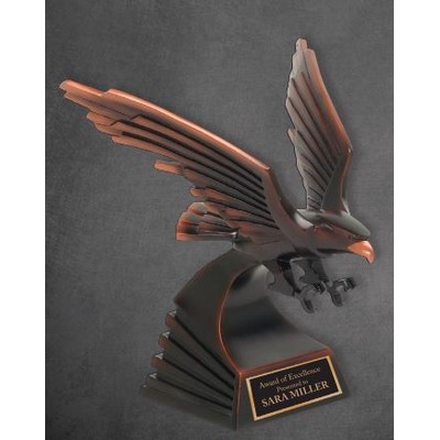 11" Bronze Eagle Landing Resin