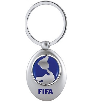 Swivel Blue Globe Sports Keychain