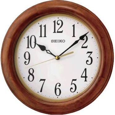 Seiko 12" Round Wood Wall Clock