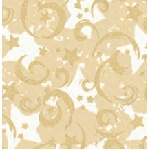 Gold Stars & Swirls Kraft Gift Wrap (833'x30" or 36")