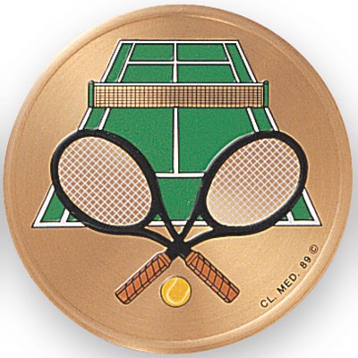 2" Tennis Embossed Litho Printed Medallion Insert Disc