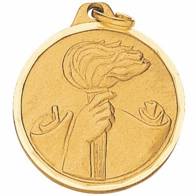 Handheld Torch & Scroll E Series Die Struck Medal