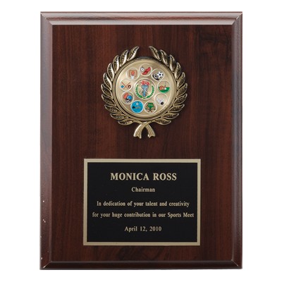 Plaque w/Black Screened Plate Takes Insert (7"x9")