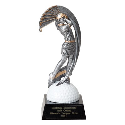 6¼" Female Golfer Trophy w/Golfing Figure