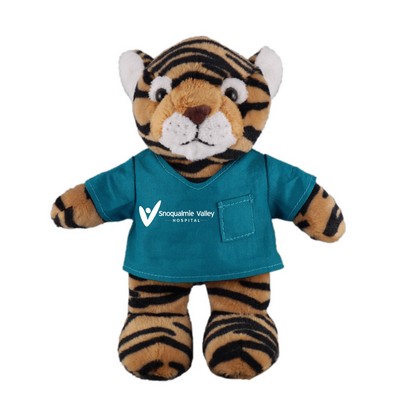 Soft Plush Stuffed Tiger in scrub shirt