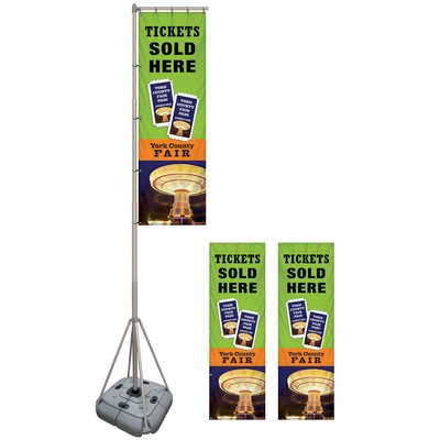 10' Giant Flagpole Kit Double Sided