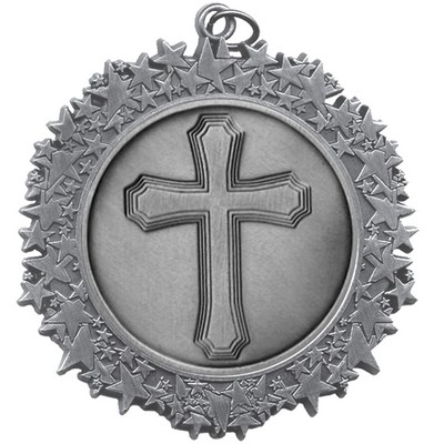 Stock Star Border 2 3/4" Medal- Cross