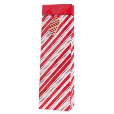 The Holiday Wine Bottle Gift Bag (Candy Cane)