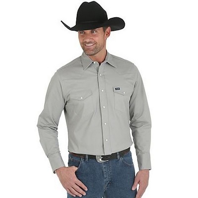 Wrangler® Men's Cement Gray Cowboy Cut® Premium Performance Advanced Comfort Work Shirt