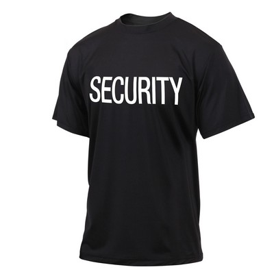 Black 2-Sided Quick Dry 'Security" Print T-Shirt (3XL)