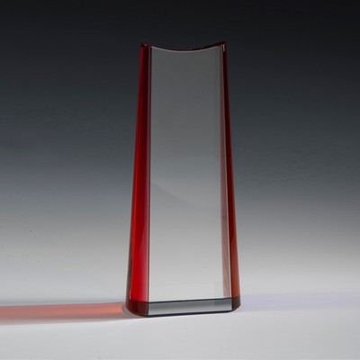 9" Titulum Crystal Award w/Red Accent