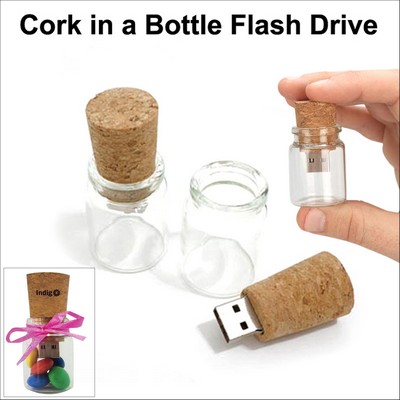 Cork in Bottle Flash Drive - 256 MB Memory