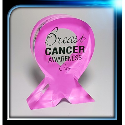 Custom Acrylic Cancer Ribbon Award (3 1/8"x 4"x1")