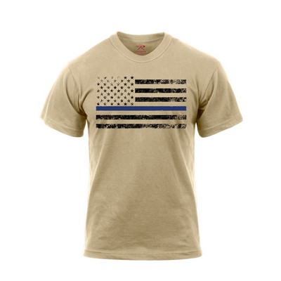 Desert Sand Thin Blue Line Flag T-Shirt