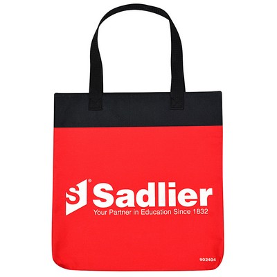 Custom 600D Polyester Two-Tone Tote Bag 14"x 15"x 2"