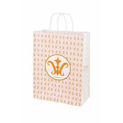 White Kraft Paper Shopping Bag (10"x5"x13")