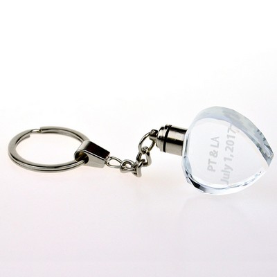 Heart Shape Led Crystal Keychain