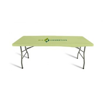 96''x30'' Fitted Elastic Table-Toppers - 7oz Polyester w Dye Sublimation Print