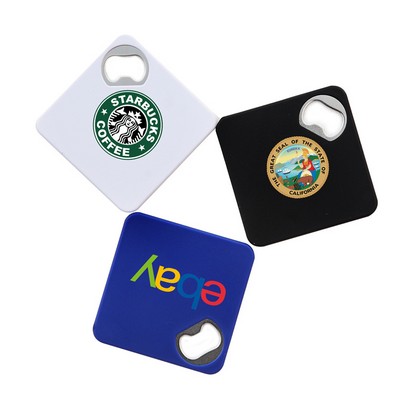 ValuePlus Square Coaster and Bottle Opener (White)