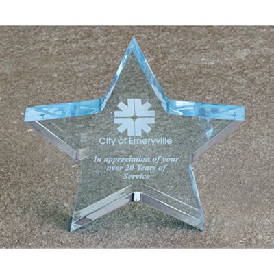 Acrylic Star Paperweight, Clear, 5" x 5"