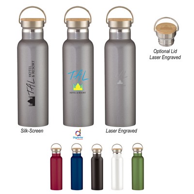 21 Oz. Liberty Stainless Steel Bottle With Wood Lid