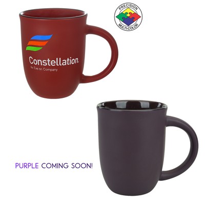 14 Oz. Satin Matte Deep Purple Contemporary Salem Mug w/Black Halo - Precision Spot Color