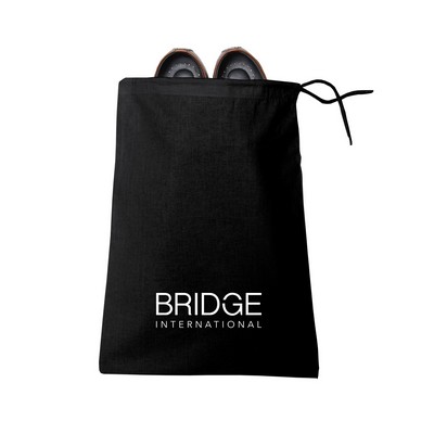 Black Drawstring Shoe Bag- 1 color (11" x 16")