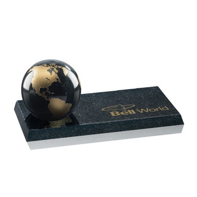 Globe on Granite - Black 4"x8"