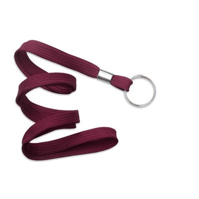 3/8" Blank Lanyard w/Split Ring (Maroon Red)