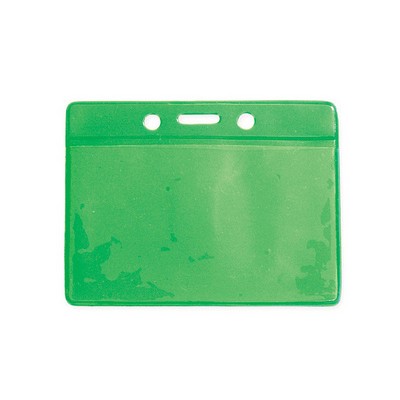 Vinyl Horizontal Color Back Badge Holder (3.75"x 3")(Green)