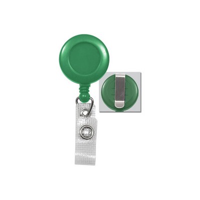 Round Plastic Clip-On Fast Ship Badge Reel (Green)