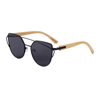 Bamboo Sunglasses - Smoke Lenses - Black Frames