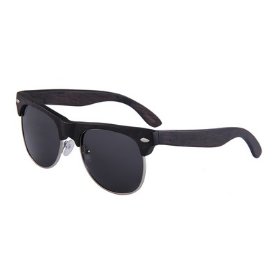 Black Duwood Sunglasses - Gray Polarized Lenses - Black Duwood Frames