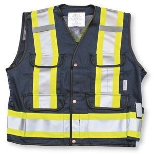 Navy Blue Mesh Supervisor Safety Vest w/Mesh Top & Sides