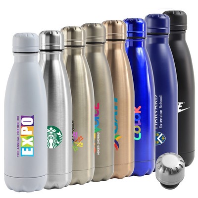 17 Oz. Atlantis Double Wall Stainless Steel Vacuum Insulated Bottle (Silver)