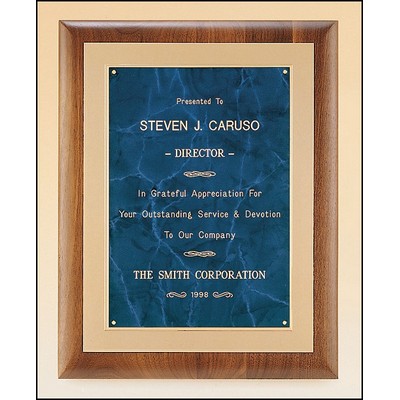 Airflyte® American Walnut Plaque w/Frost Gold Back Plate & Bright Gold Embossed Frame (11"x 14")