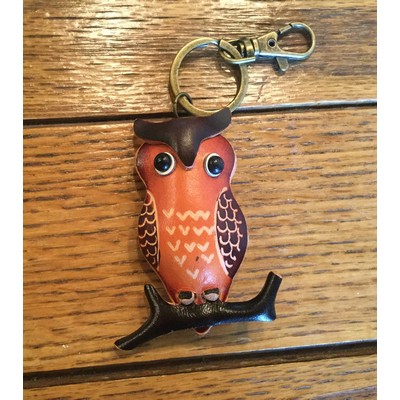 Owl Leather Key Ring