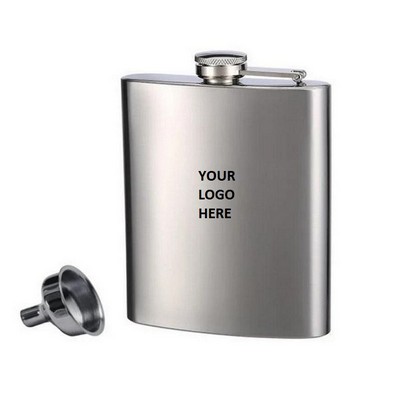 Portable Stainless Steel Square Hip Flask 6 oz