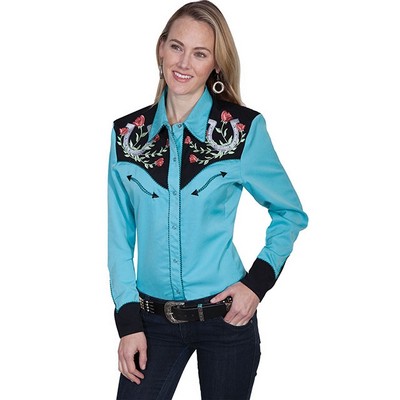 Legends Collection Blouse w/Horse Shoe Embroidery