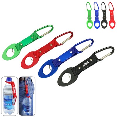 Carabiner Keyring Bottle Holder w/Strap Metal Plate