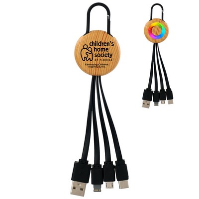 Bamboo Pattern Clip 3 In 1 Charging Cable